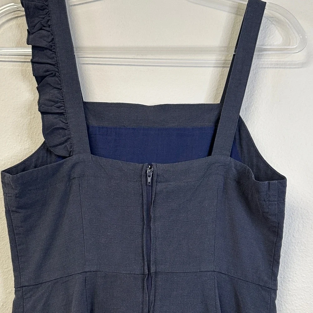 Modcloth Get Ready To Ruffle Navy Blue Mini Dress Women's Size 4 - Picture 6 of 7